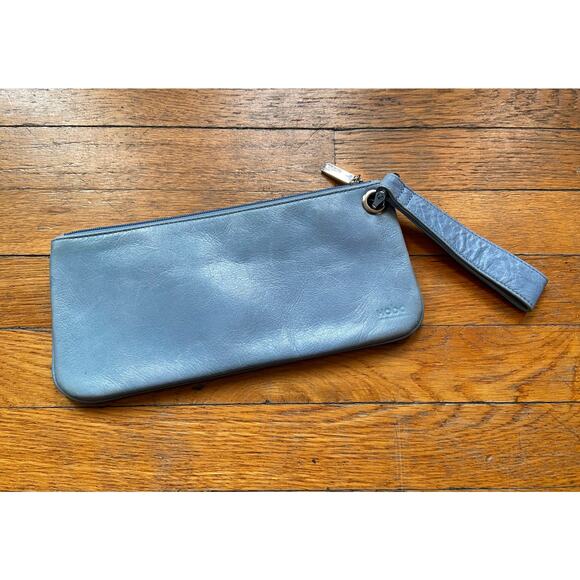 HOBO INTERNATIONAL Blue Leather Clutch/Wristlet - Picture 1 of 9